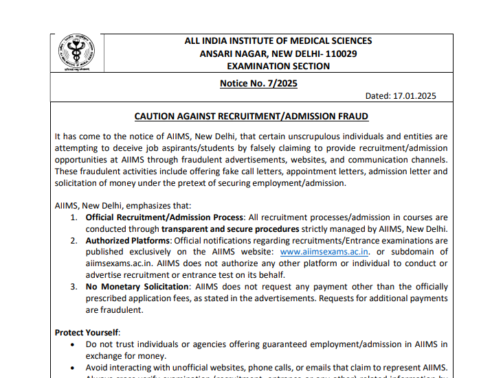 aiims cre recruitment 2025